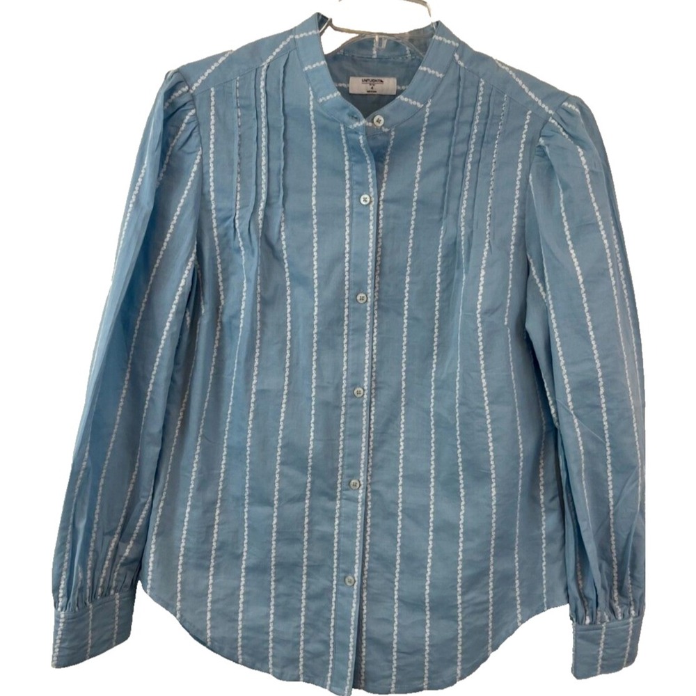 UNTUCKit Women's Size 4 Button Up Shirt 100% Cotton Embroidered Long Sleeves